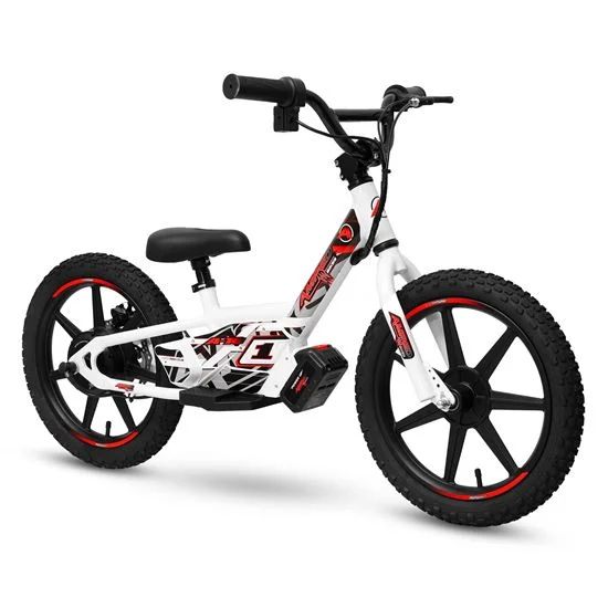 Amped A16 Red 180w 18v Electric Kids Age 4 to 8 Balance Bike - White Red